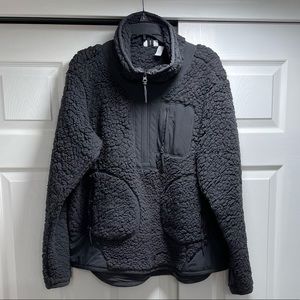 Zella Mix It Up Faux Shearling Half Zip Pullover